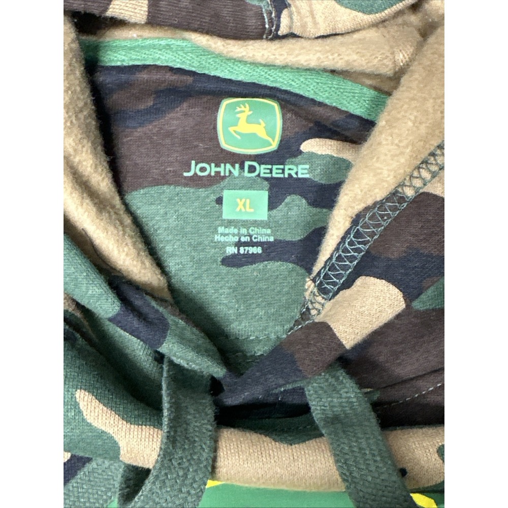 John Deere Hoodie Mens  XL‎ Core Camo Logo Sweatshirt NWT Outdoor Hunting(2W-11 - Picture 3 of 8